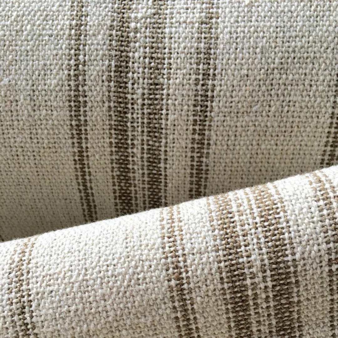 Tan Grain Sack Fabric: Tan Stripe Upholstery Weight Cotton Blend by the Yard - Etsy | Etsy (US)