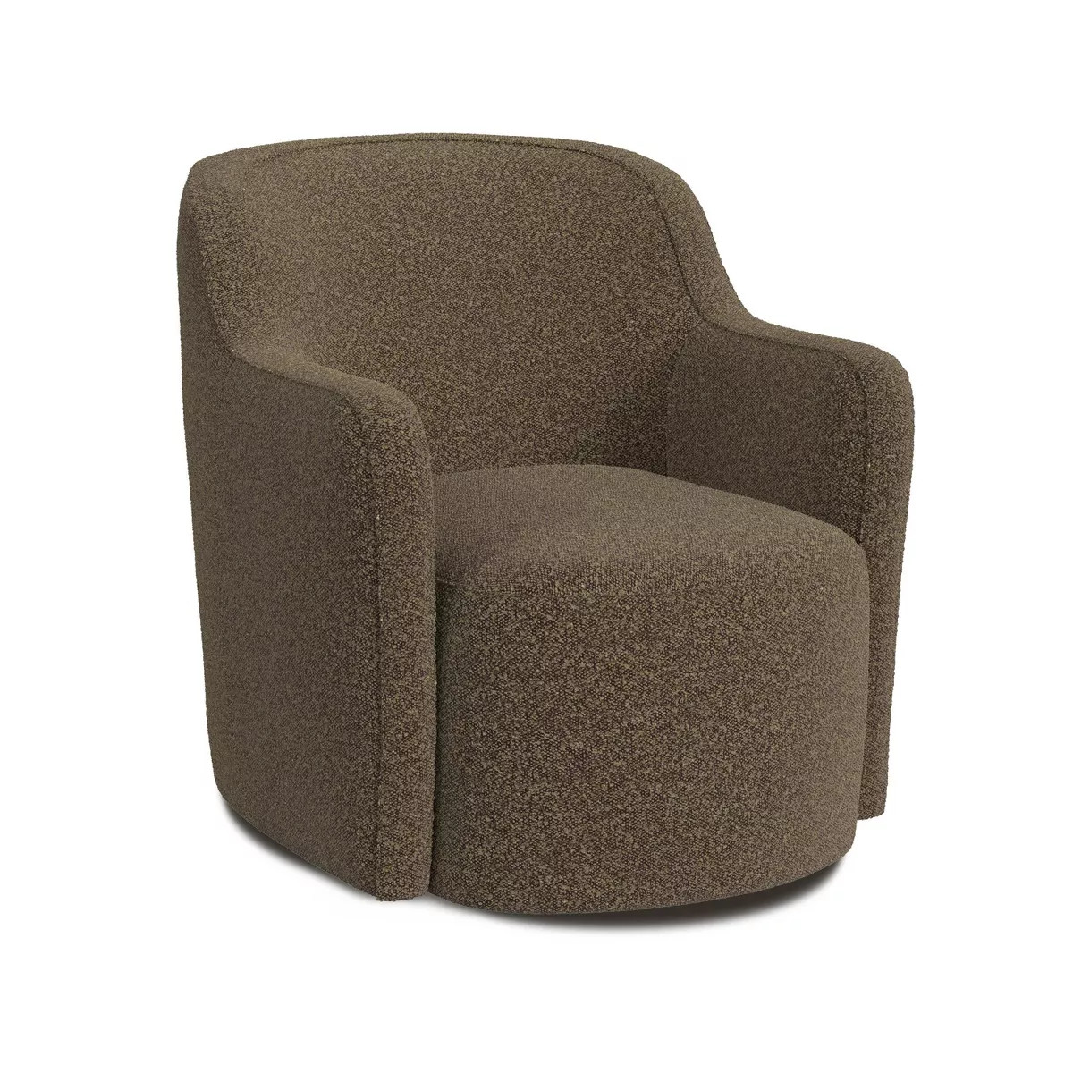 HomePop Upholstered Swivel Accent Chair Dark Brown Boucle: Polyester Fabric, Plywood Frame, No As... | Target