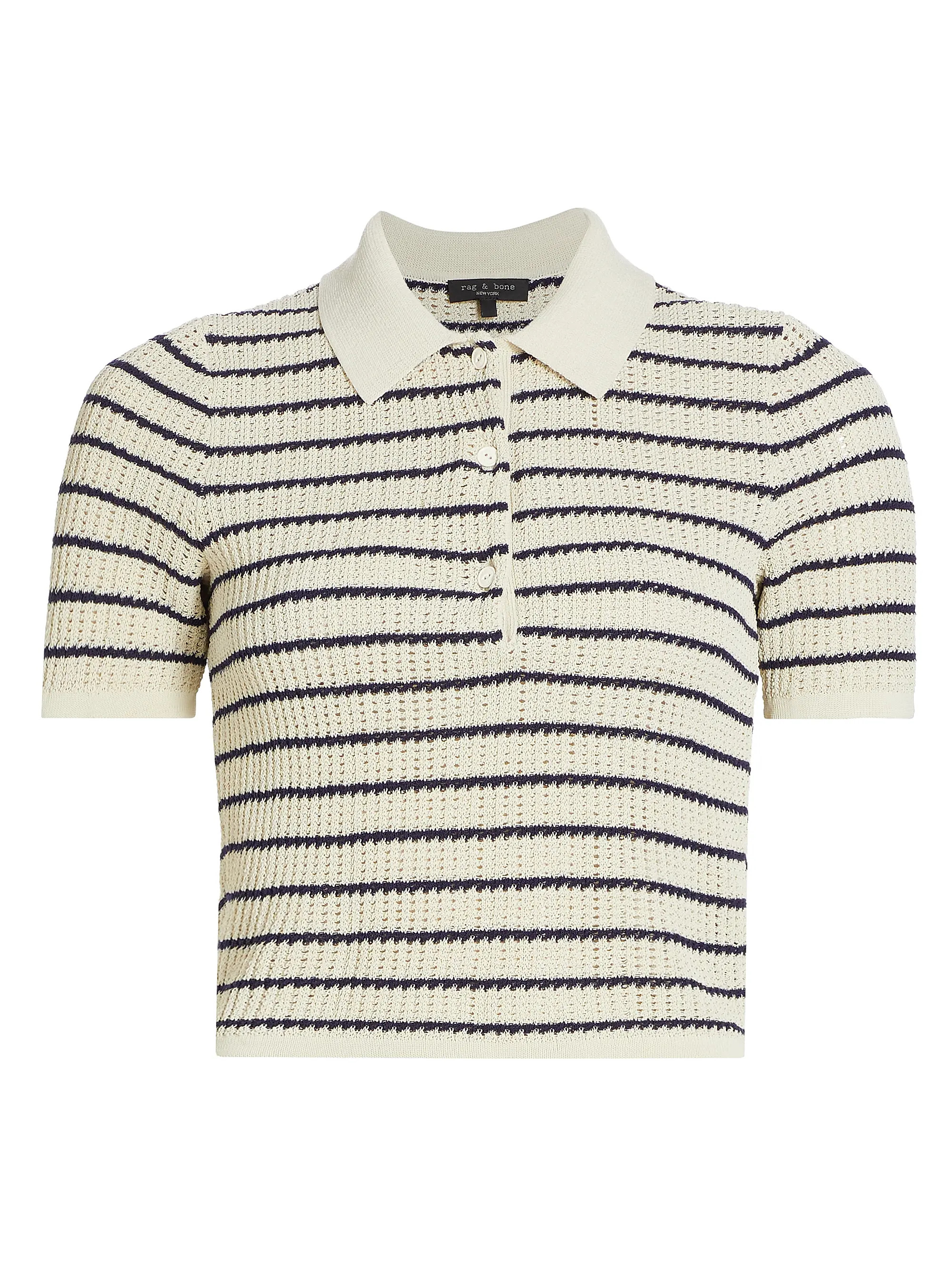 Viola Stripe Crop Polo Shirt | Saks Fifth Avenue
