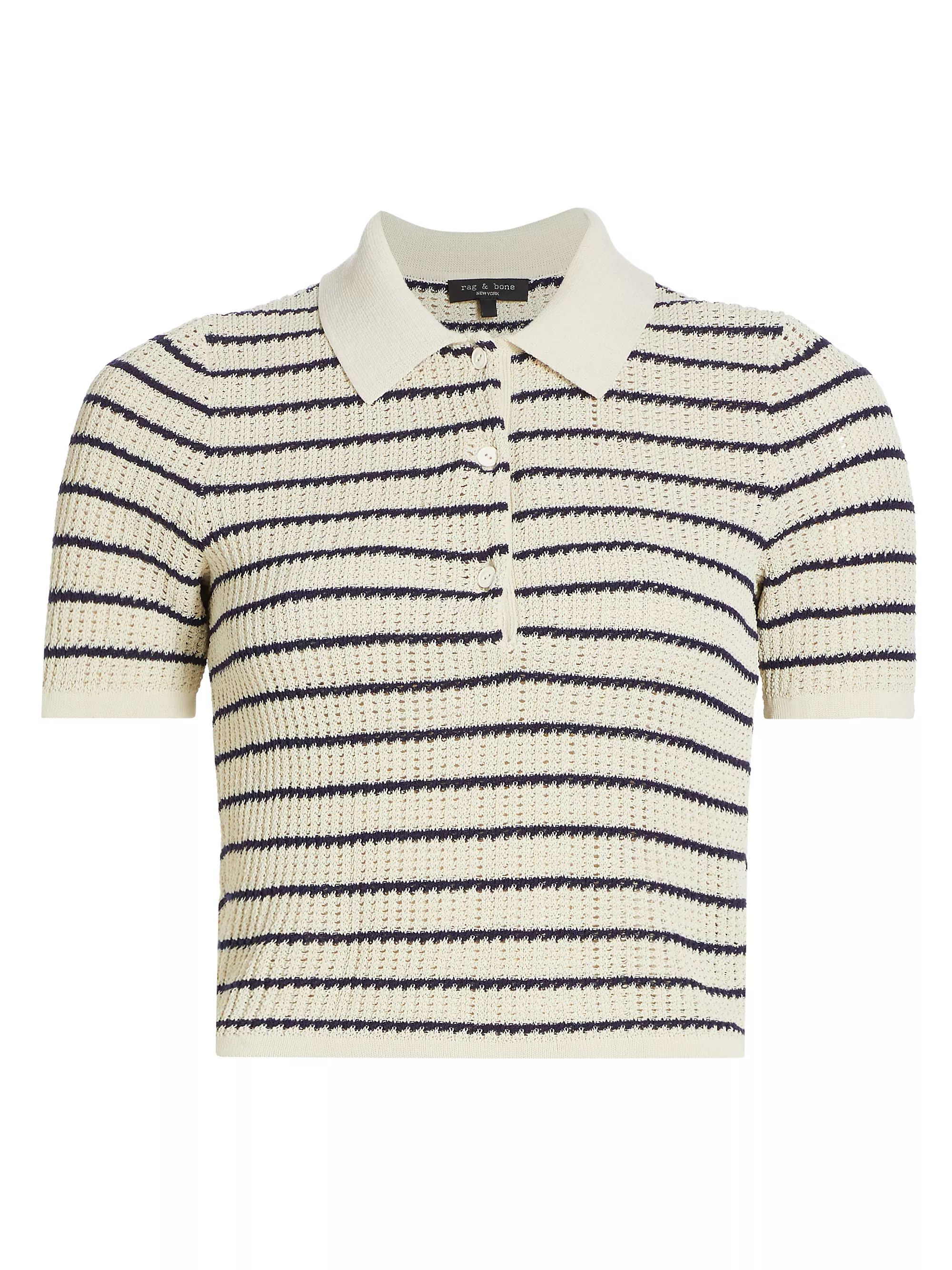 Viola Stripe Crop Polo Shirt | Saks Fifth Avenue