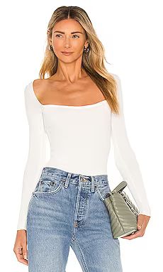 superdown Naomi Sweetheart Bodysuit in White from Revolve.com | Revolve Clothing (Global)