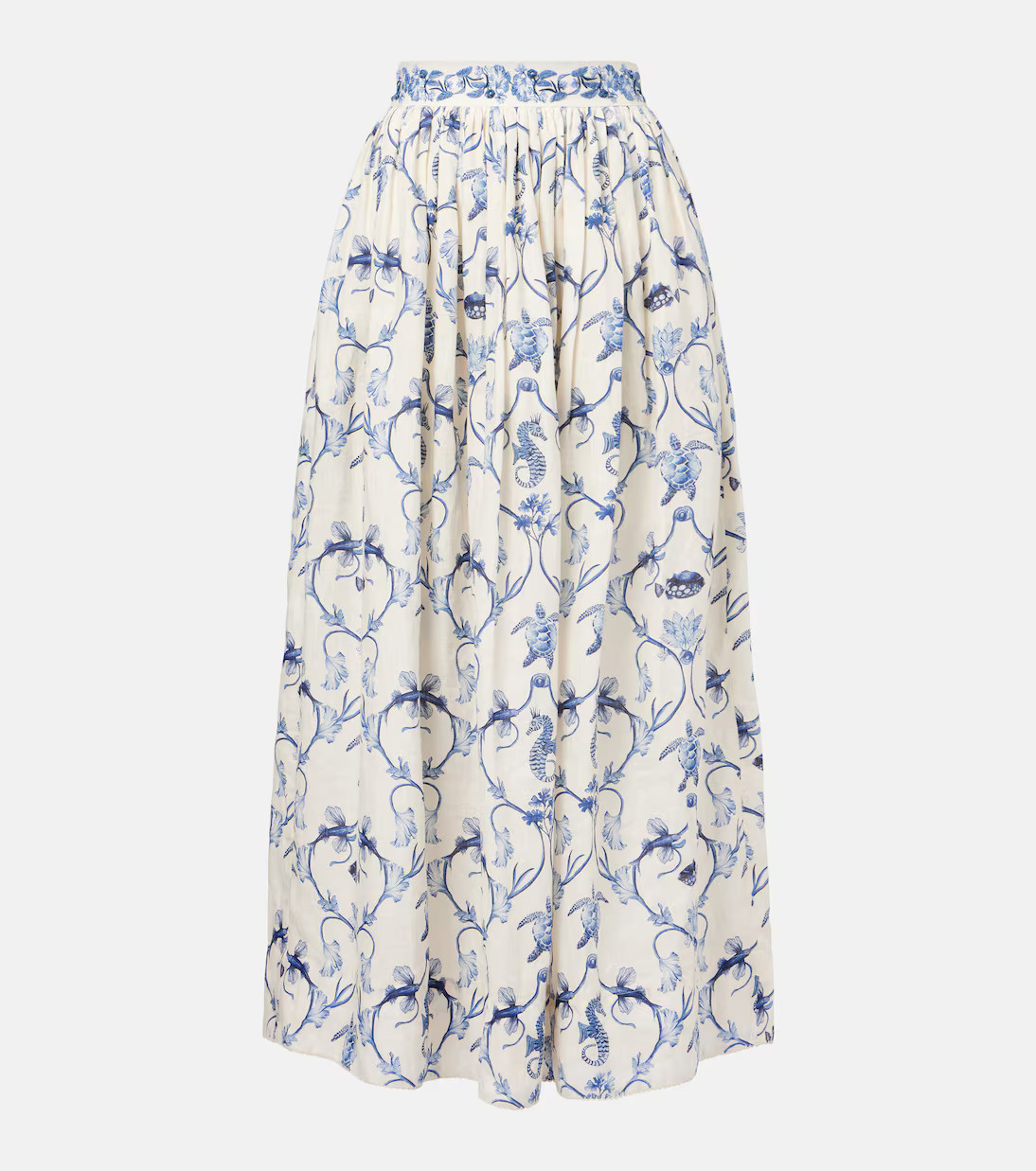 Printed high-rise linen maxi skirt | Mytheresa (INTL)