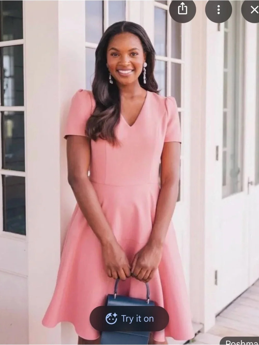 Gal Meets Glam Kate Pink V-Neck Fit & Flare Mini Dress | Poshmark