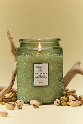 Voluspa Gourmand Pistachio Crème Glass Candle | Anthropologie (US)