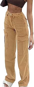 Women Patchwork Jeans High Waisted Straight Leg Stretch Denim Pants Girls Fashion Color Block Pat... | Amazon (US)