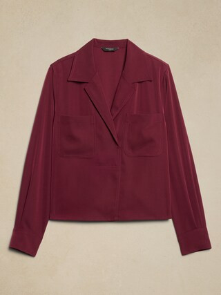 Silky Popover Blouse | Banana Republic Factory