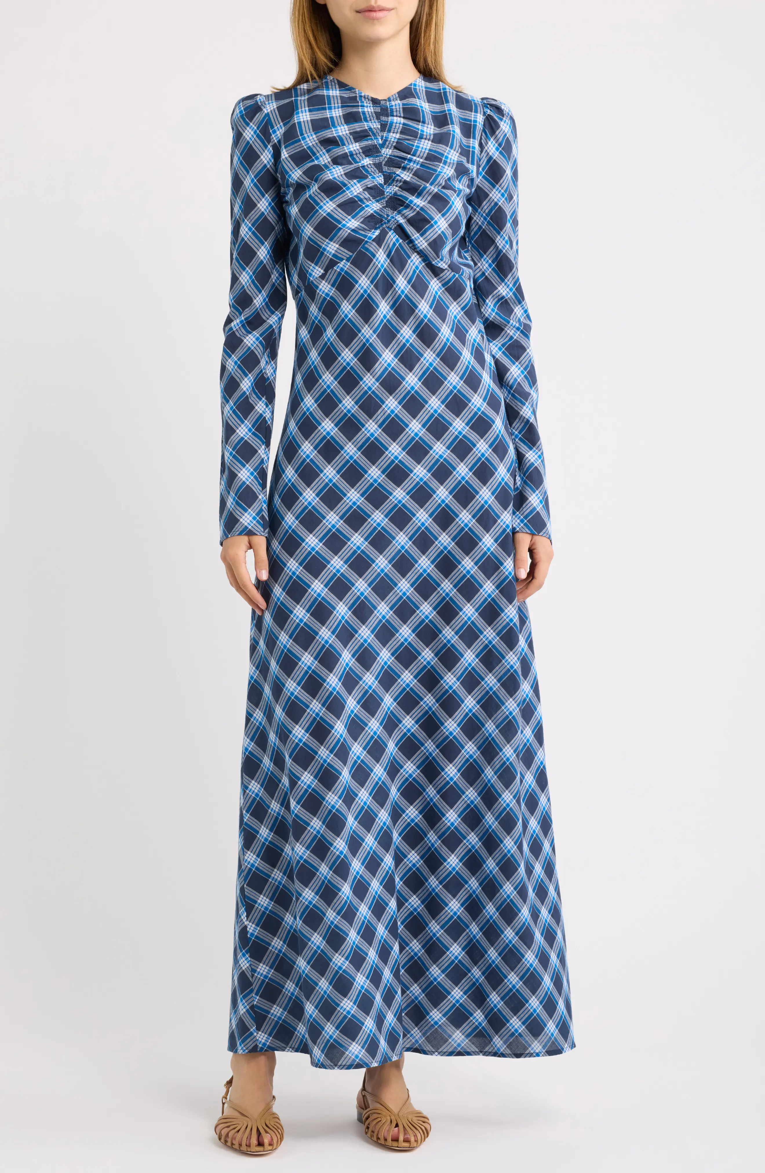 D\u00d4EN Begonia Plaid Organic Cotton Maxi Dress (Women) | Nordstrom | Nordstrom