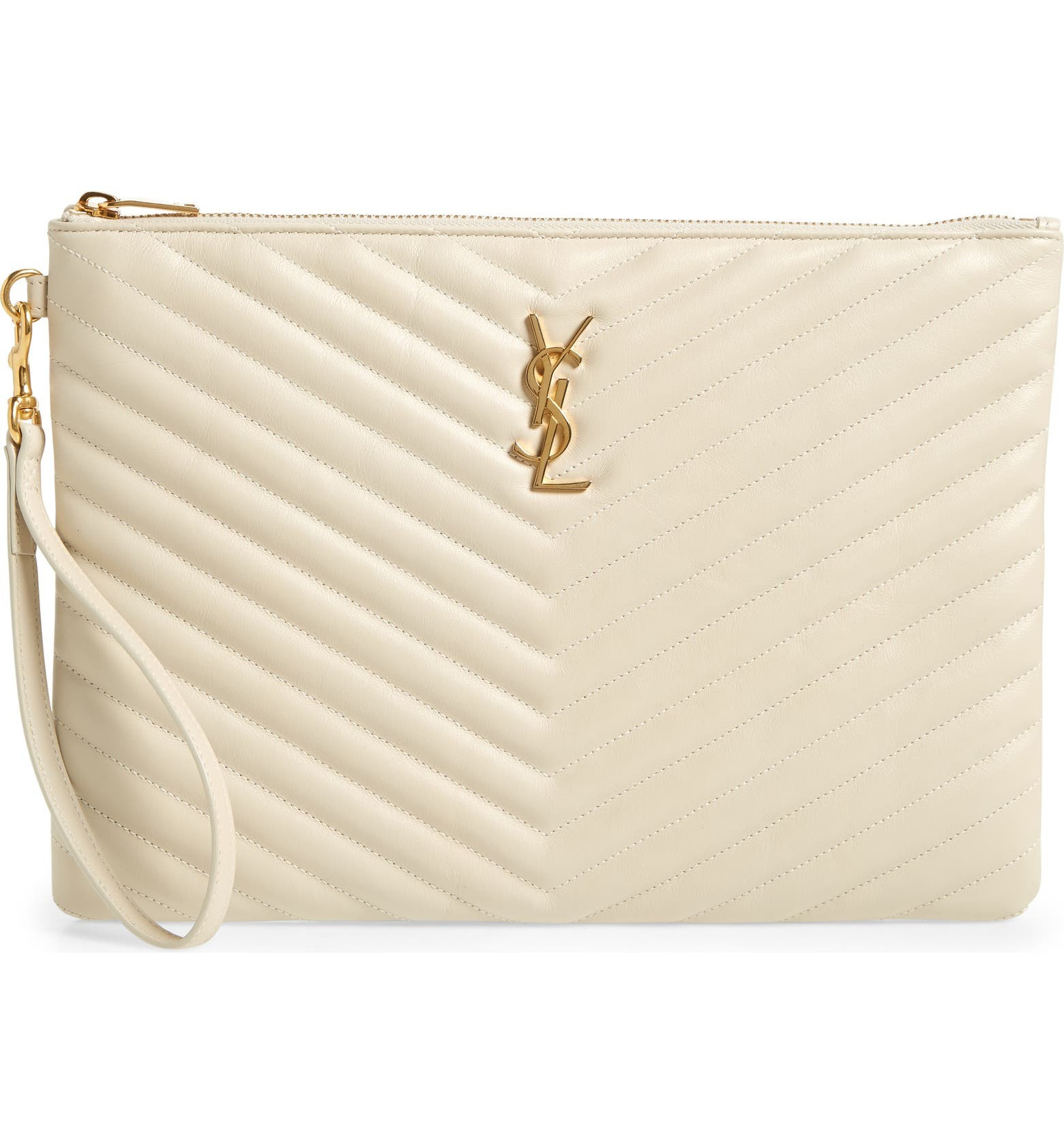 YSL Monogram Matelassé Leather Tablet Pouch | Nordstrom