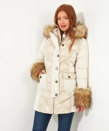 Fur Trim Puffa Coat | Joe Browns