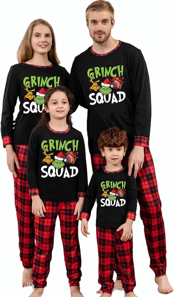 VINMEN Adult Funny Christmas Pajamas,Matching Pjs for Family Couple Xmas Nightwear Before Christmas  | Amazon (US)