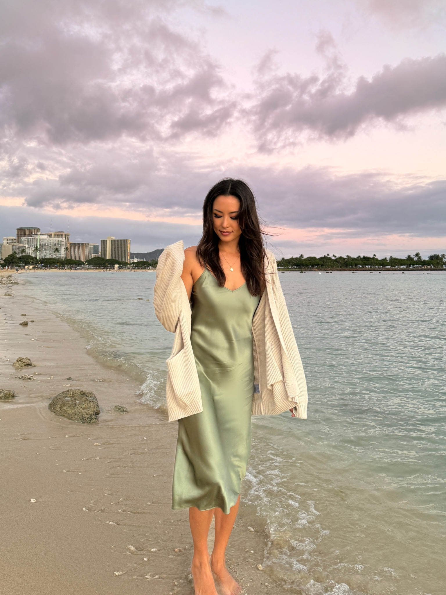 I love outfits like this because the silk makes it glamorous and the cardigan makes it comfortable and cozy 💗 wearing the dress in moss green XS and the 100% cotton oversized cardigan in speckled beige size small! Use codeINFP-HAPATIME10 for 10% off! First time purchases only!

#LTKStyleTip #LTKFindsUnder100