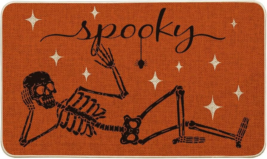 Artoid Mode Spooky Skeleton Spider Bone Orange Halloween Doormat, Home Decor Low-Profile Switch R... | Amazon (US)