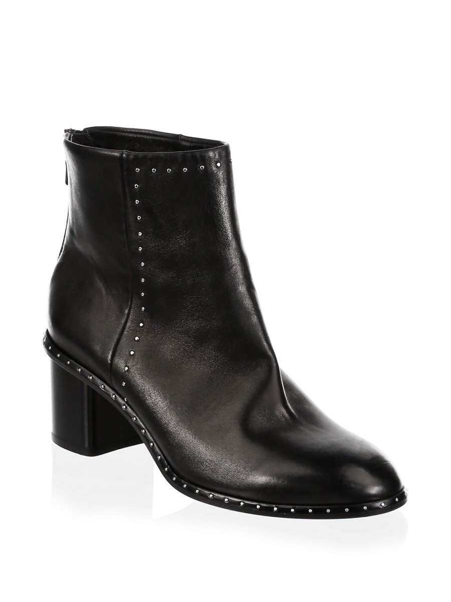 rag & bone Women's Willow Stud Leather Booties - Black - Size 35 (5) | Saks Fifth Avenue OFF 5TH