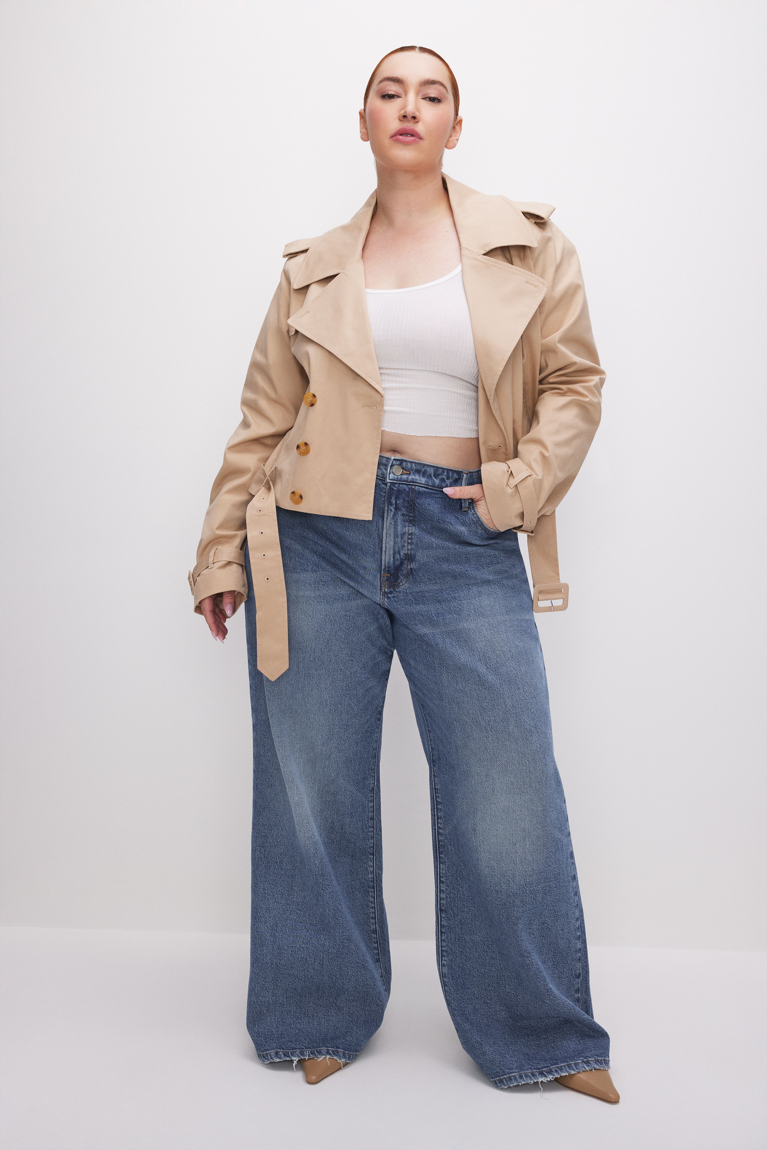 CROPPED TRENCH COAT | Good American