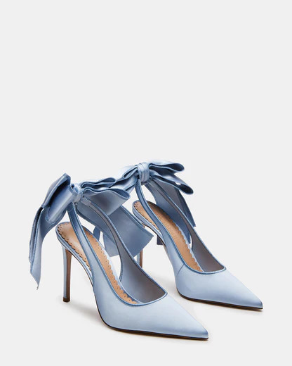 TEACUP Blue Satin Pointed-Toe Slingback Heel | Women's Heels | Steve Madden (US)