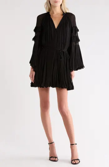 Adaline Ruffle Long Sleeve Minidress | Nordstrom