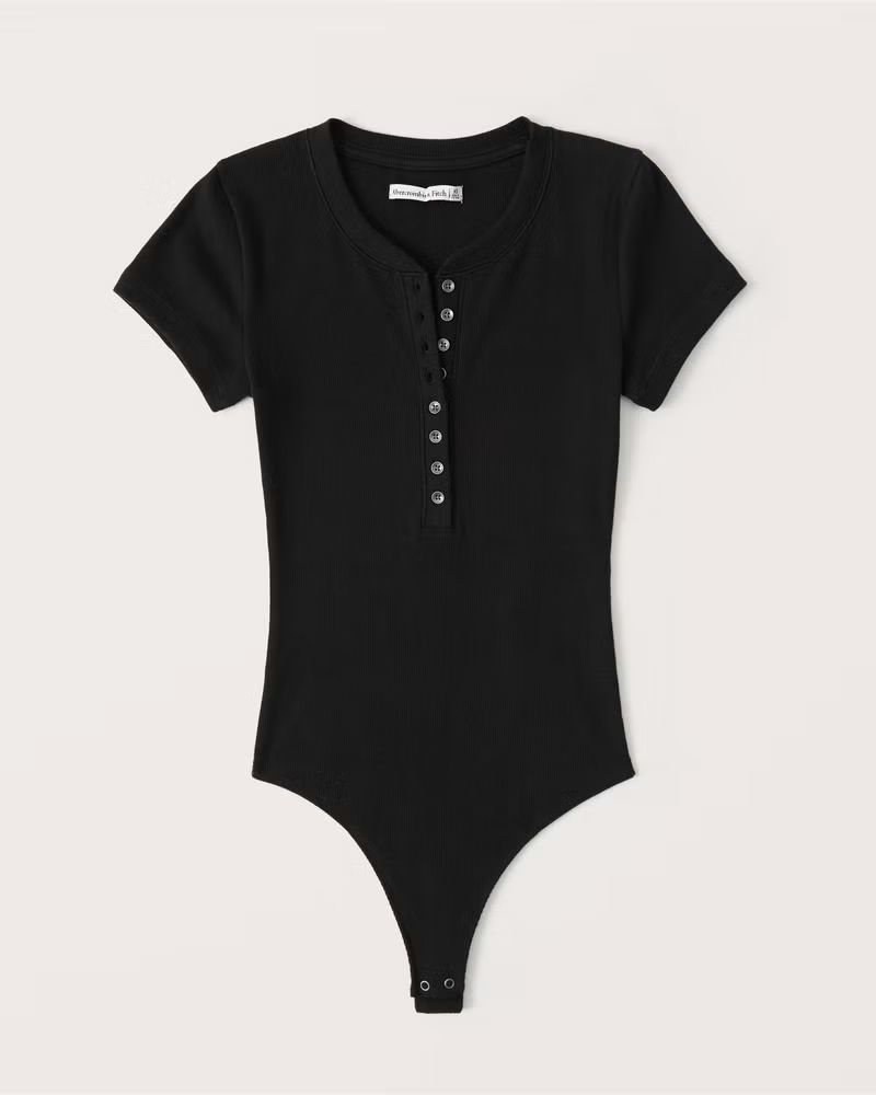 Short-Sleeve Henley Bodysuit | Abercrombie & Fitch (US)