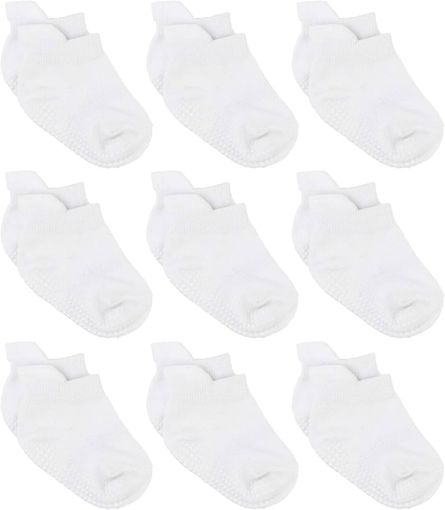 Zaples Baby Non Slip Grip Ankle Socks with Non Skid Soles for Infants Toddlers Kids Boys Girls | Amazon (US)