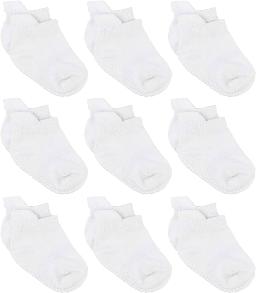 Zaples Baby Non Slip Grip Ankle Socks with Non Skid Soles for Infants Toddlers Kids Boys Girls | Amazon (US)