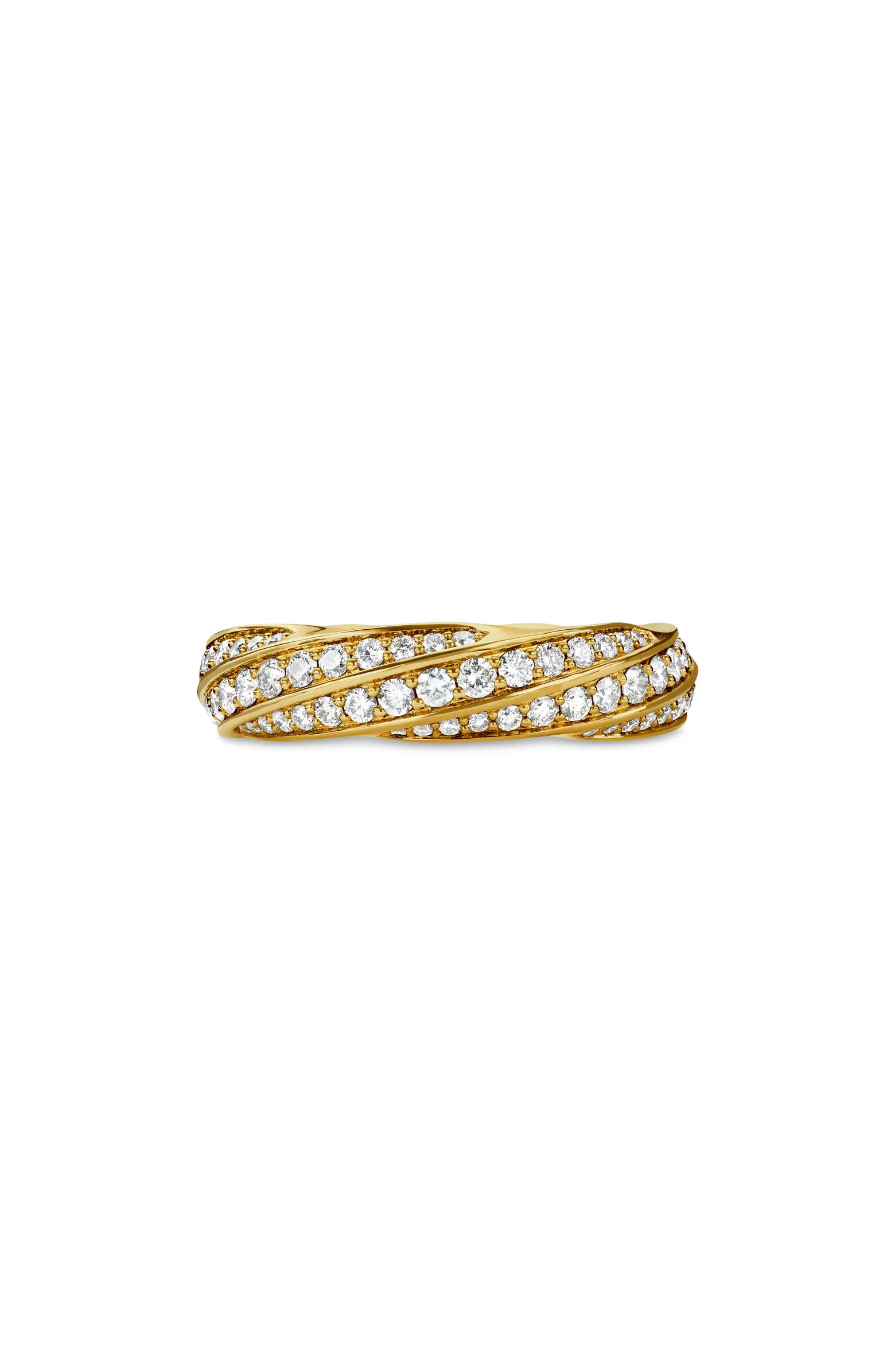 David Yurman Cable Edge™ Band Ring in Recycled 18K Yellow Gold with Pavé Diamonds | Nordstrom | Nordstrom
