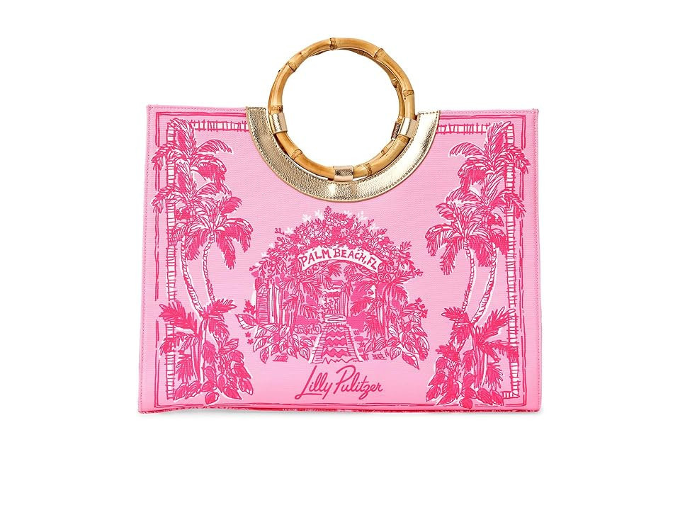 Lilly Pulitzer Oasis Canvas Tote Handbags Lipstick Pink | Zappos