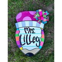 Teacher Pencil Door Hanger Colorful Classroom Decor | Etsy (US)