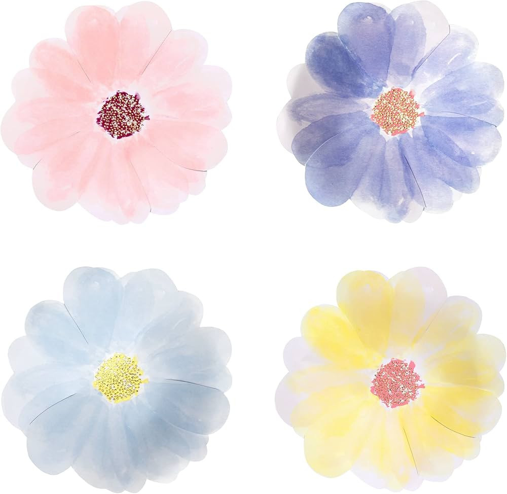 Meri Meri Flower Garden Floral Paper Plates, Pack of 8 Decorative Paper Plates, 2 Size Flower Pla... | Amazon (US)