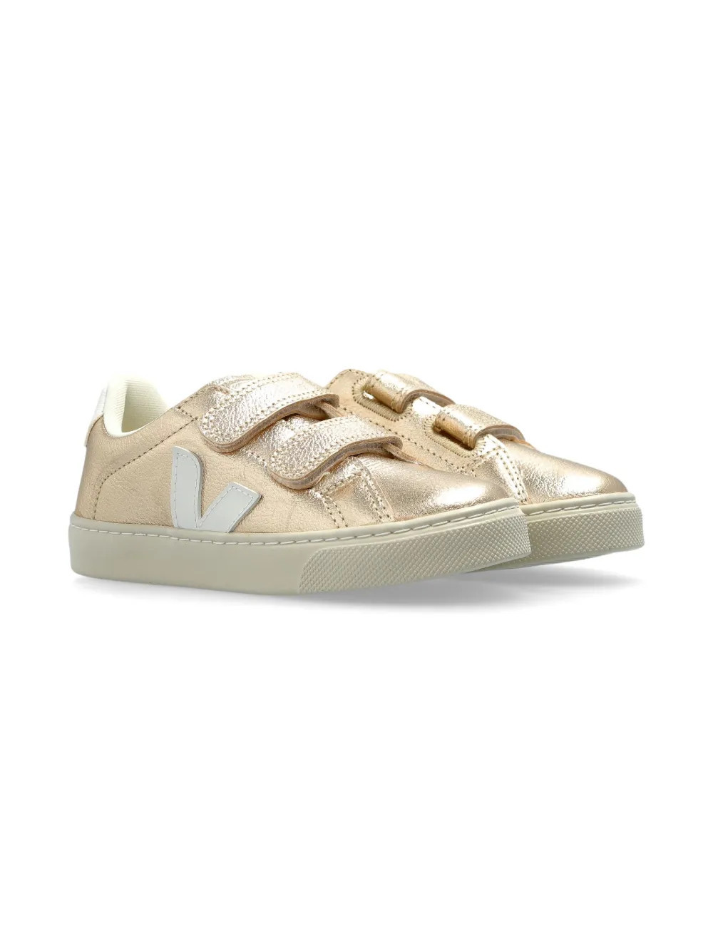 VEJA Kids logo-patch sneakers - Gold | Farfetch Global