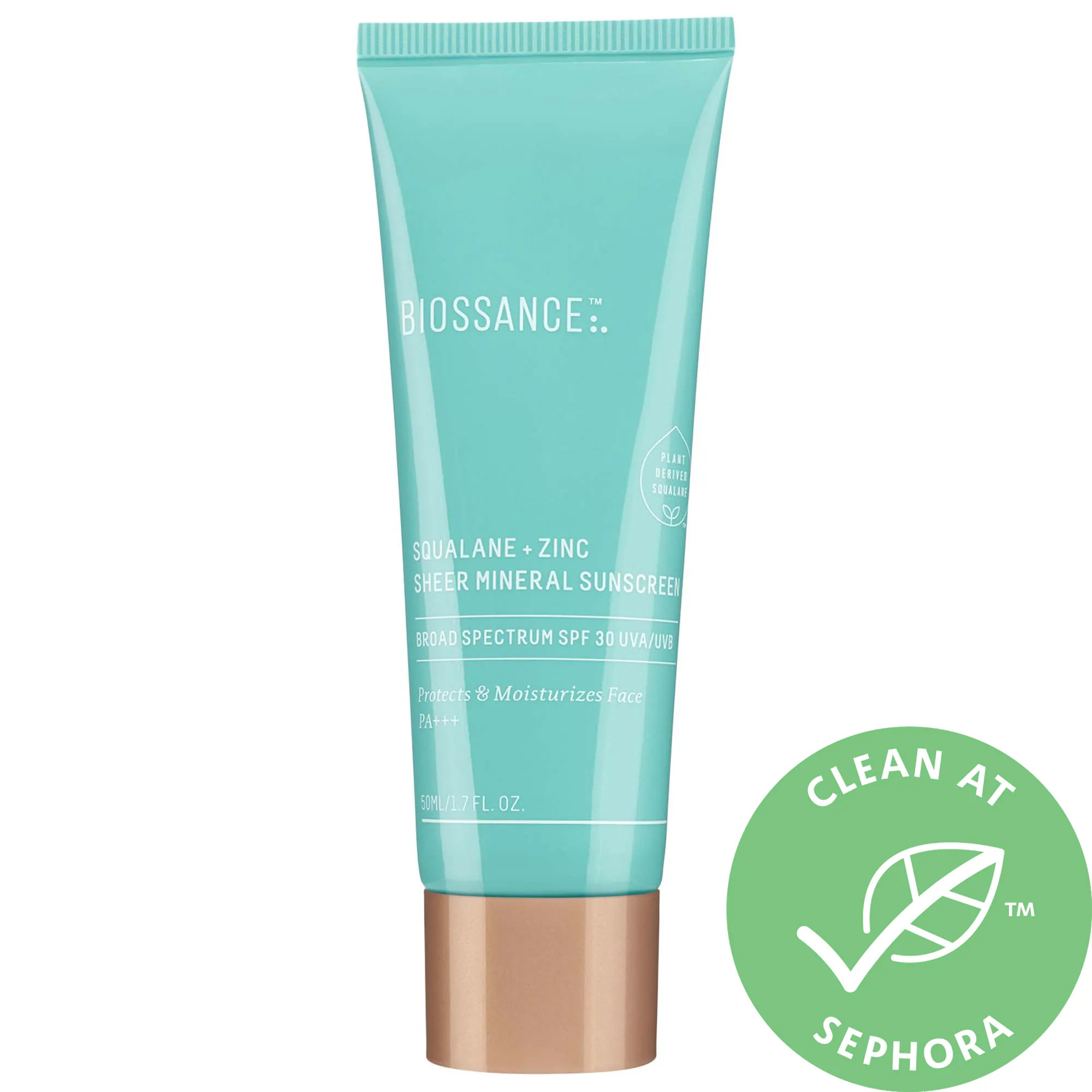 Biossance Squalane + Zinc Sheer Mineral Sunscreen SPF 30 PA +++ 1.7 oz/ 50 mL | Sephora (US)