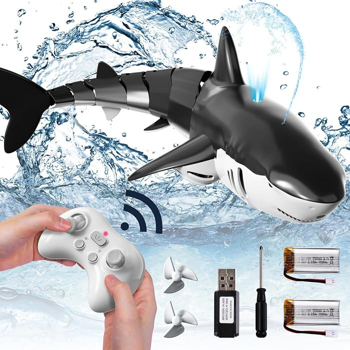 2.4Ghz Remote Control Shark Toys for Boys Kids, 1:18 Scale High Simulation Shark for Pool, Electr... | Amazon (US)