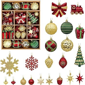 Alupssuc 82pcs Christmas Balls Ornaments Set, Delightful Classic Gift Set, Shatterproof Plastic D... | Amazon (US)