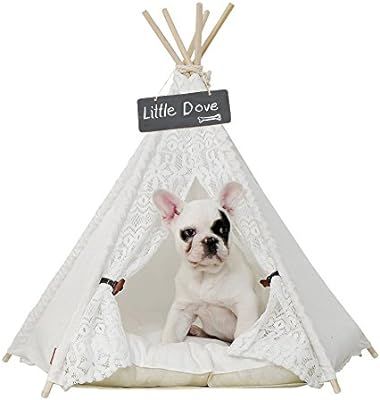 little dove Pet Teepee Dog(Puppy) & Cat Bed - Portable Pet Tents & Houses for Dog(Puppy) & Cat La... | Amazon (US)