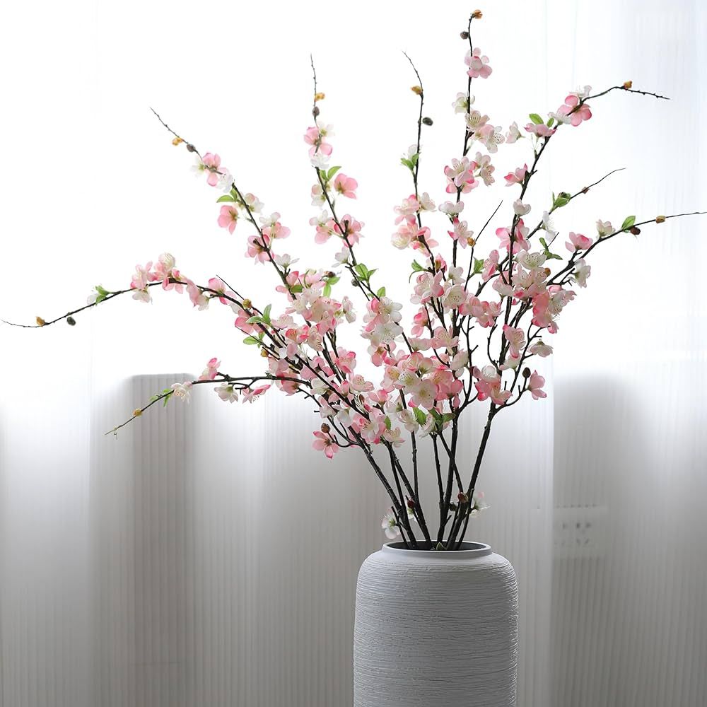 florisso Cherry Blossom Branches, Long Stem Artificial Flowers for Tall Vase, 47" Faux Plum Bloss... | Amazon (US)