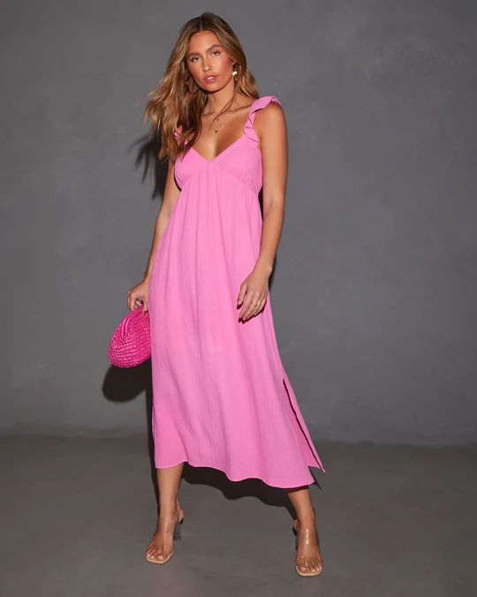Melia Flutter Sleeve Midi Dress | VICI Collection