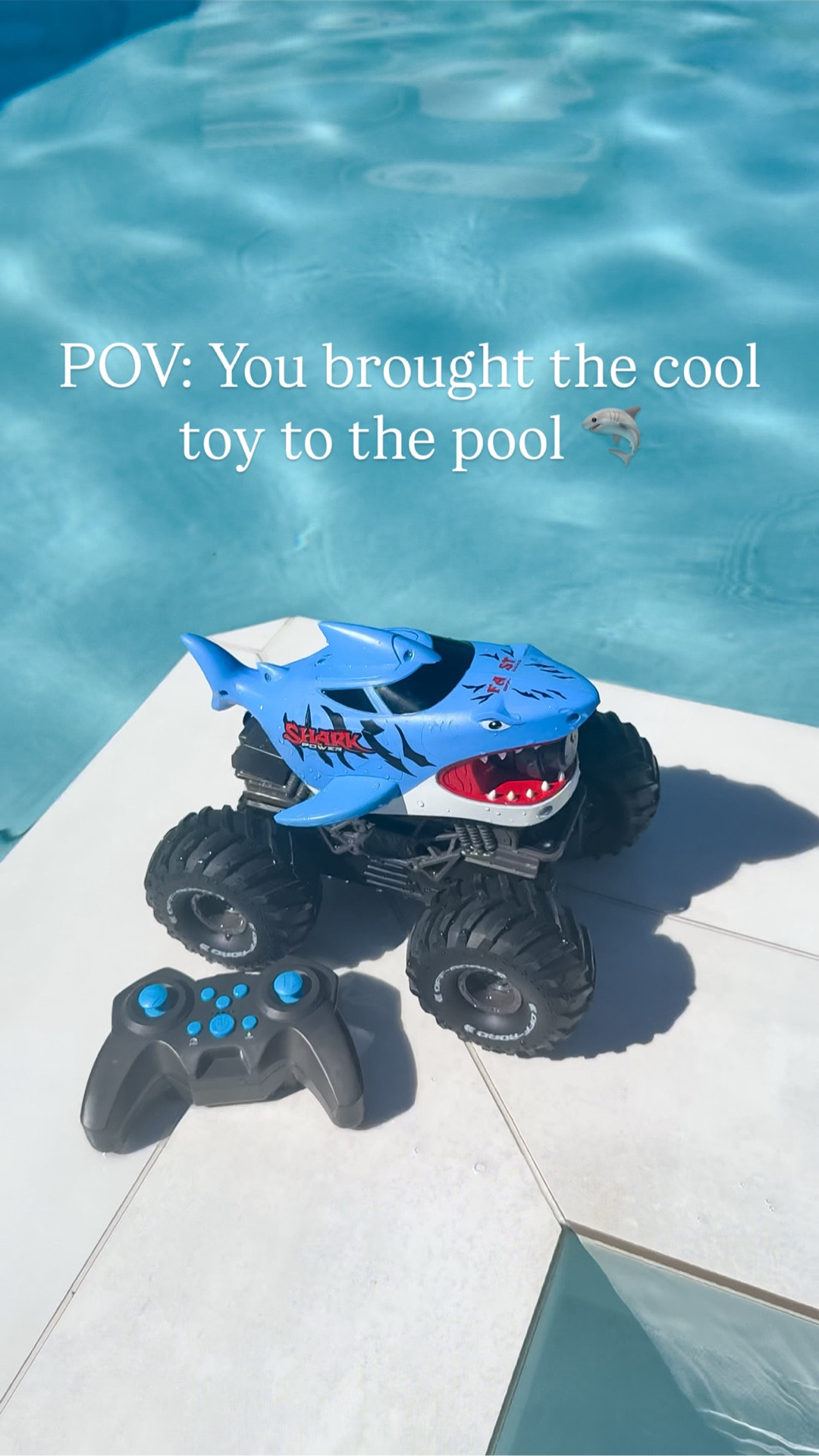 This remote controlled shark truck will keep the crew entertained for so long! It can drive on land and swim in water! Everyone will want a turn! 🦈😎

#thesistershoppers #amazonhome #amazongadget #amazonmusthave #poolday 

#LTKSwim #LTKKids #LTKHome