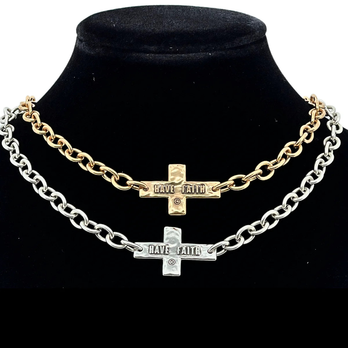 Have Faith Cross Choker Necklace | Katia Designs
