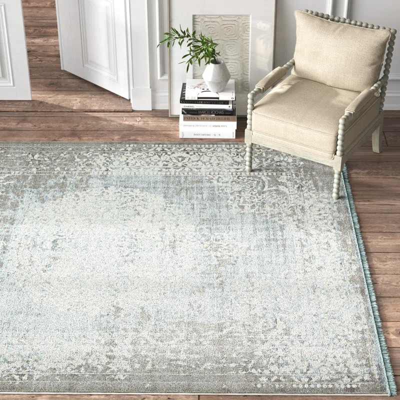 Coeur Gray/Light Blue/Ivory Area Rug | Wayfair North America