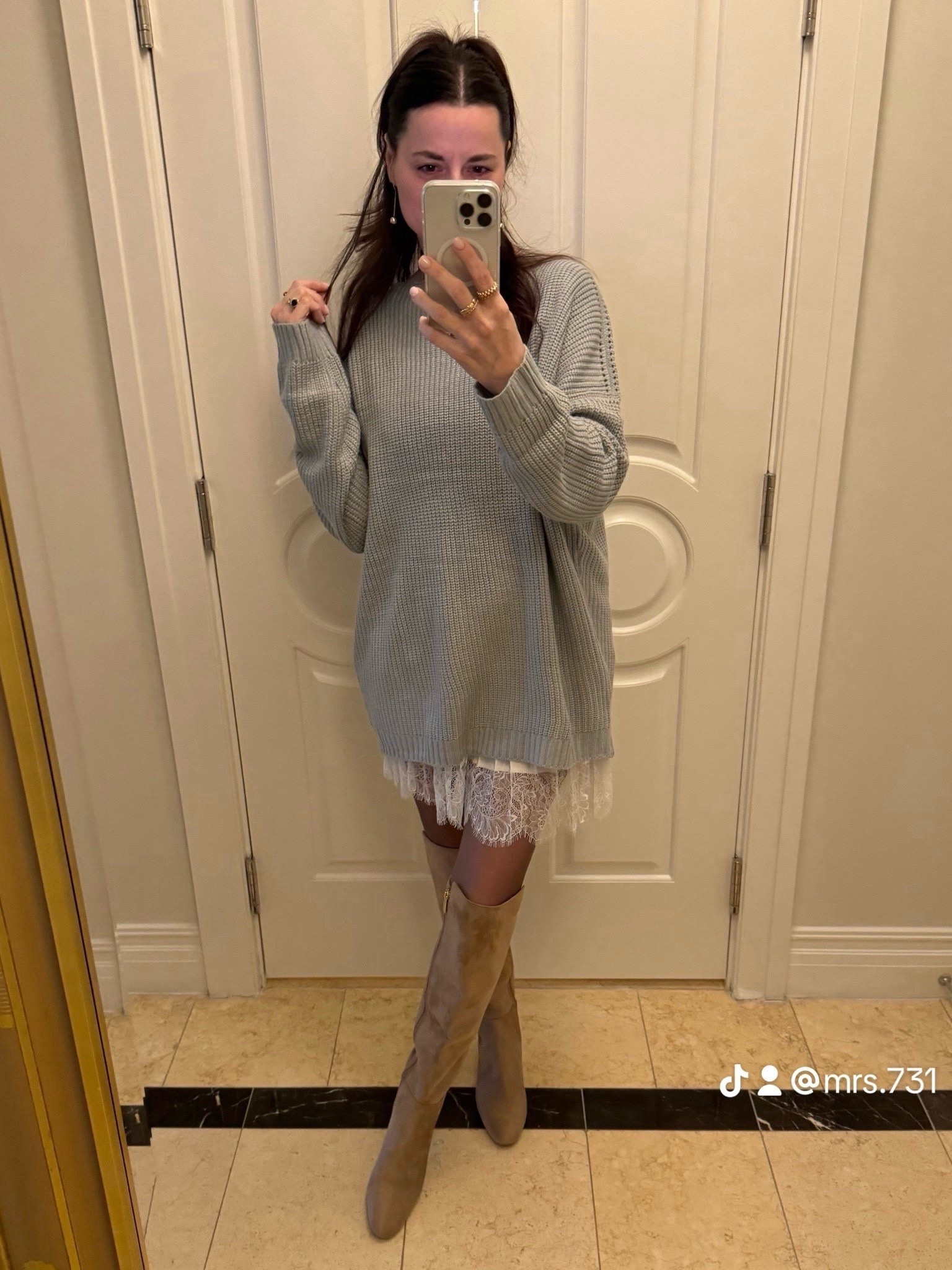 Adding a slip skirt to an oversized sweater is an instant elevated outfit. Soooooo good!!!!

#LTKvlog #LTKootd