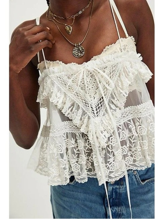 Free People Sofia Embroidered Tank | Poshmark
