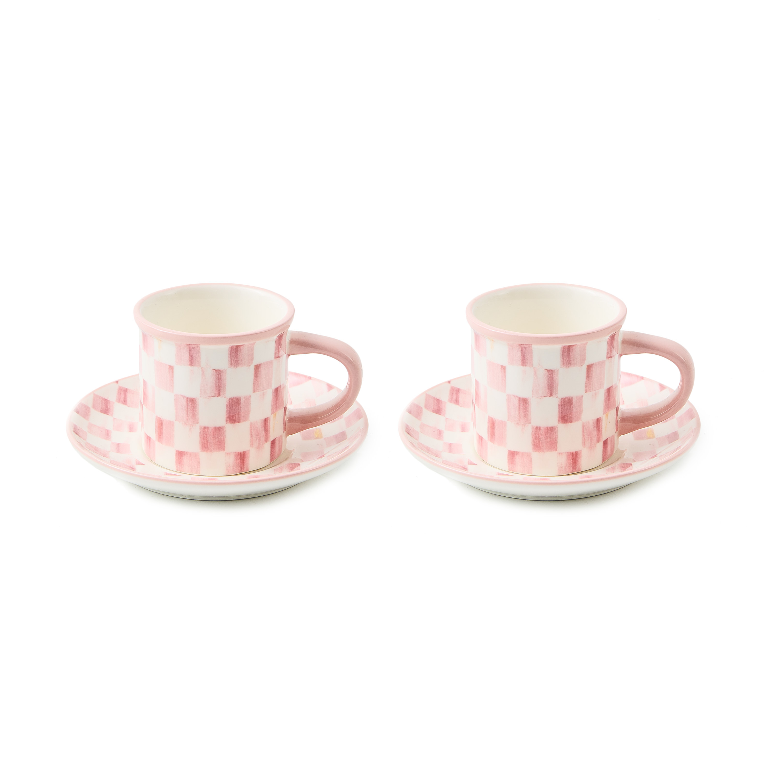 MacKenzie-Childs Rosy Check Espresso Cup & Saucer | MacKenzie-Childs