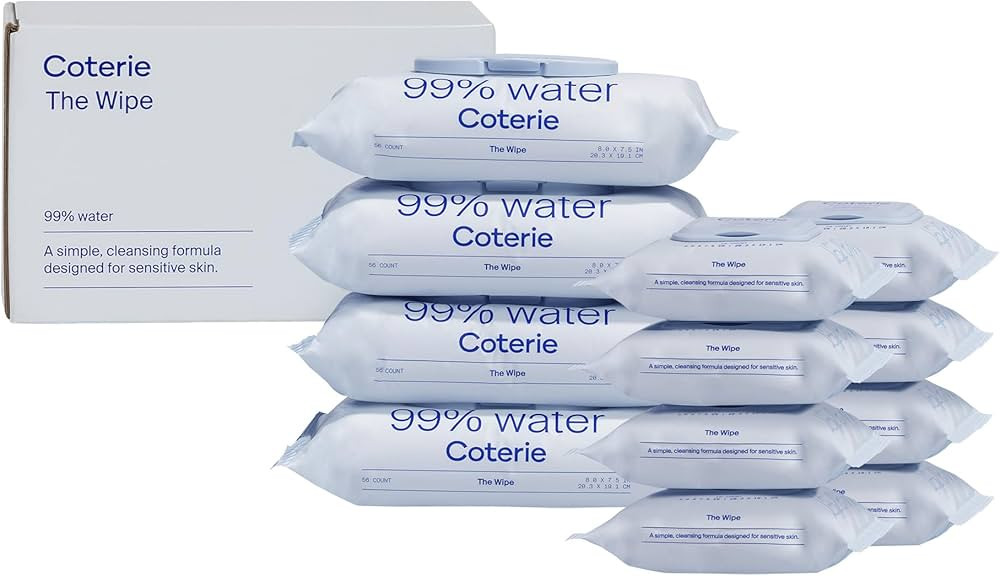 Coterie Baby Wipes for Sensitive Skin, Plant-Based & Plastic-Free Fibers, 99% Water, Hypoallergen... | Amazon (US)