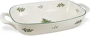 Spode Christmas Tree Oval Breadbasket, 14 Inch x 7.5 Inch Handled Bowl for Fruit, Bread, Cookies ... | Amazon (US)