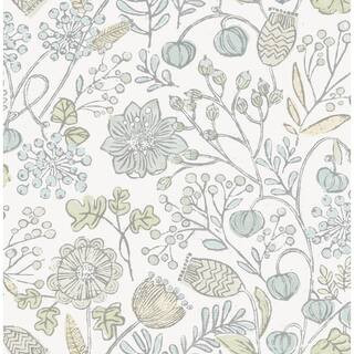 Blue and Green Southern Trail Peel and Stick Wallpaper Sample | The Home Depot