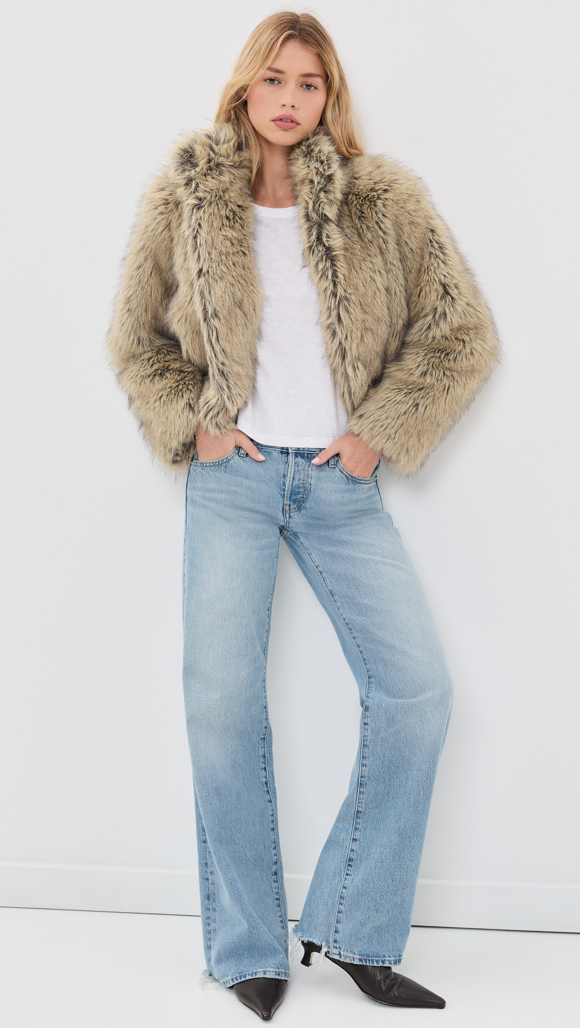 Velvet Noelle Faux Fur Jacket Taupe XL | Shopbop