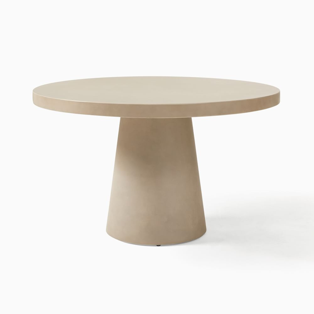 Concrete Pedestal Outdoor Continental Dining Table (44") | West Elm (US)