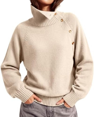 Trendy Queen Women's Turtleneck Oversized Knit Fall Sweaters | Amazon (US)