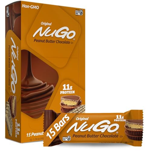 NuGo Protein Bar, Peanut Butter, 11g Protein, Gluten Free, 15 Count | Amazon (US)