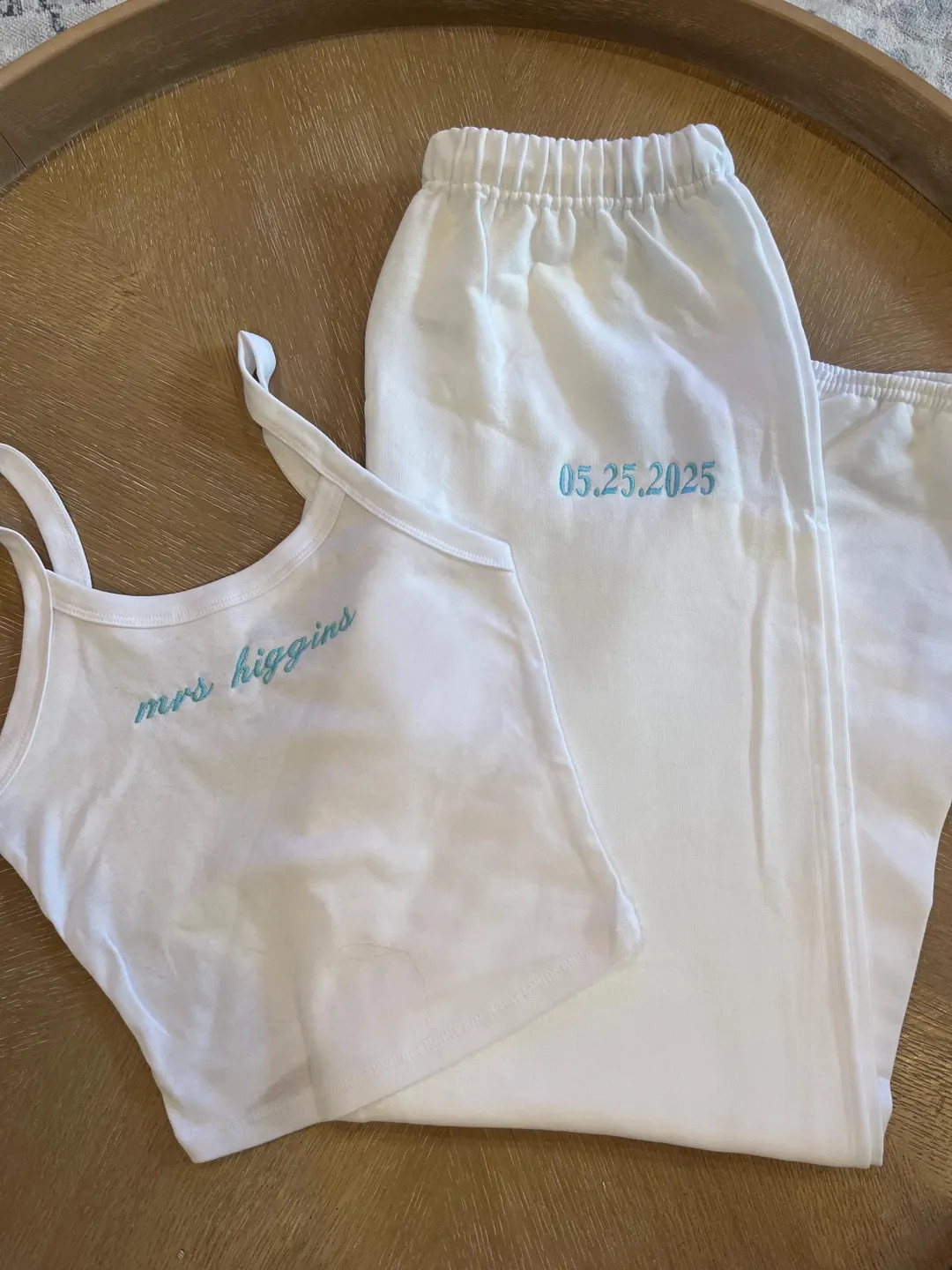 Bride Embroidered Tank and Sweatpants Set, Bridal Sweats | Etsy (US)