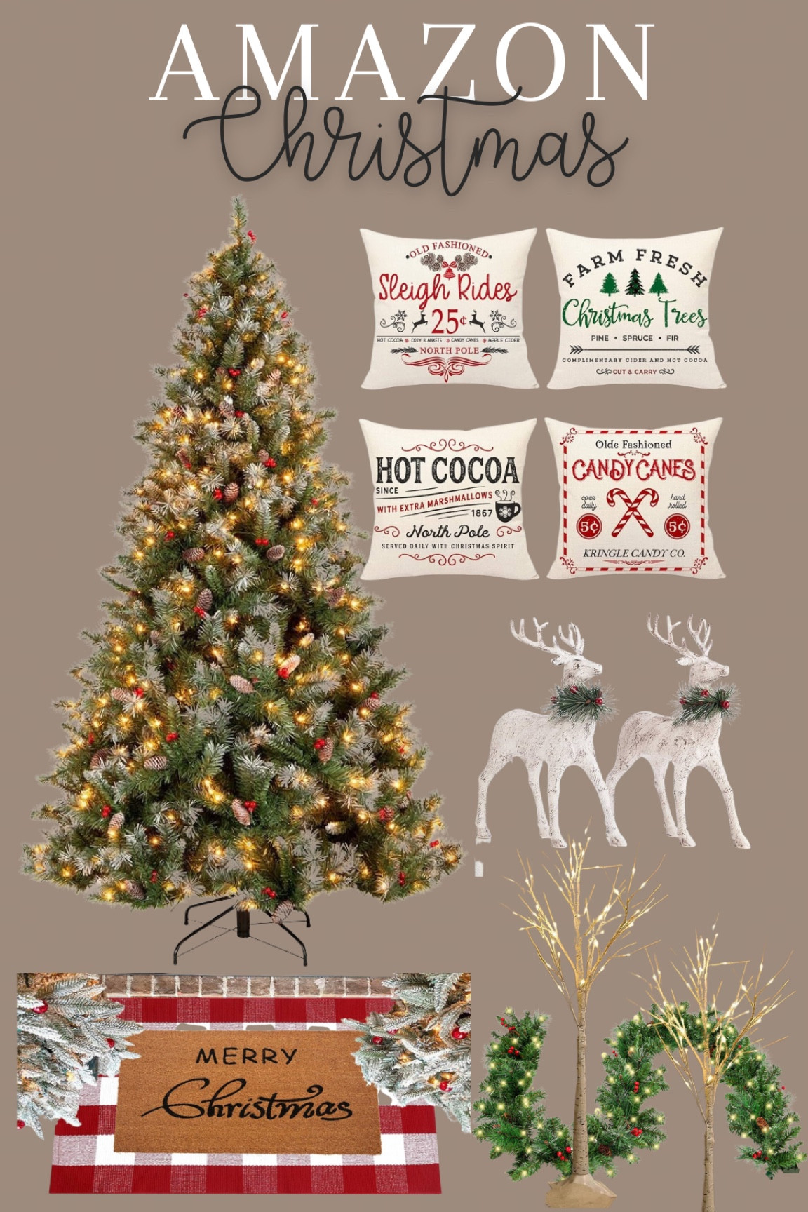 Amazon Christmas. Flocked Christmas tree. Pre lit Christmas tree. Full Christmas tree. Traditional Christmas. Indoor Christmas tree  

#LTKhome #LTKHoliday #LTKSeasonal