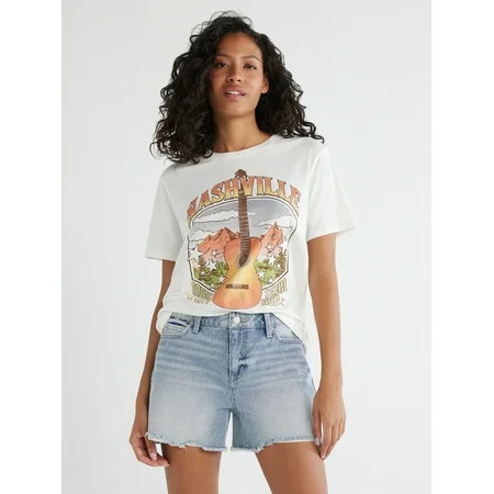 Time and Tru Women s Nashville Graphic Print T-Shirt Sizes XS-XXXL | Walmart (US)